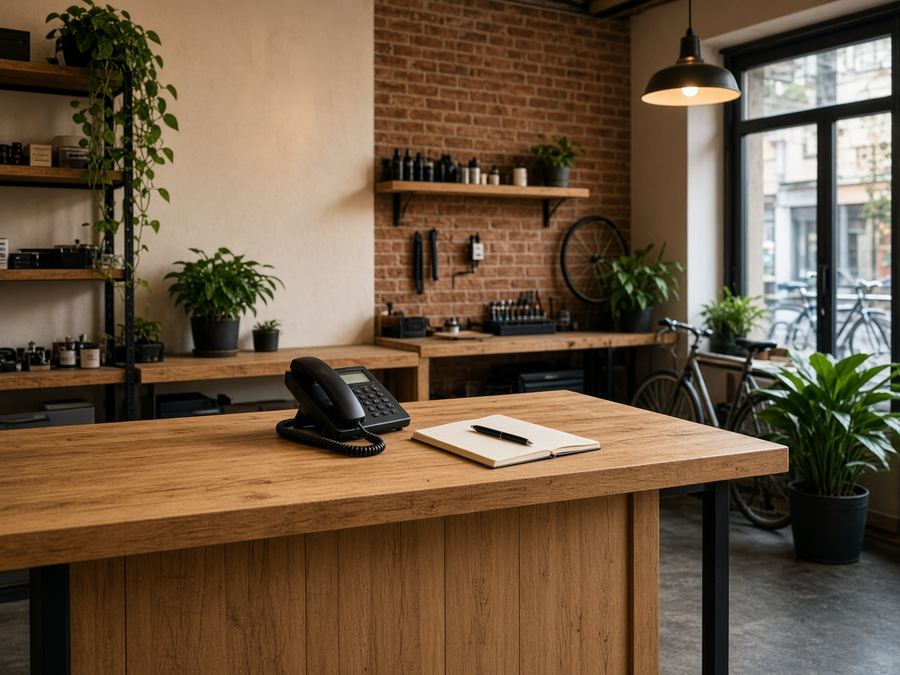 Contact desk at Sfrenrinut Atelier in Hamburg